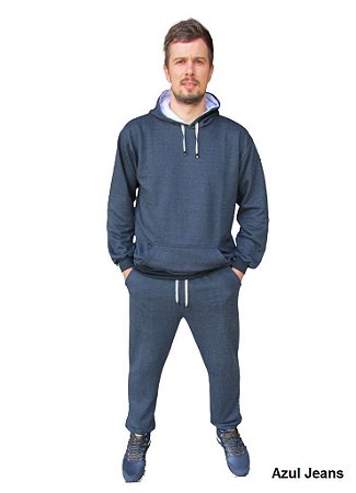 Conjunto Agasalho Moletom Capuz Canguru Forrado Peluciado