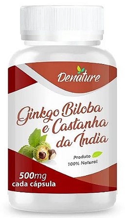 Ginko Biloba + Castanha da ìndia 60 caps. - Auxiliar Para Tratar Da Labirintite