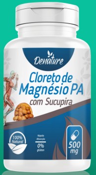 Cloreto De Magnésio Pa com Sucupura 500mg 60 Cáps Denature