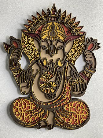 Mandala Ganesha - Removedor de obstáculos - 43x33 cm