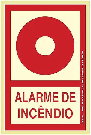 PLACA SINALIZAÇÃO - BOTOEIRA ALARME DE INCÊNDIO