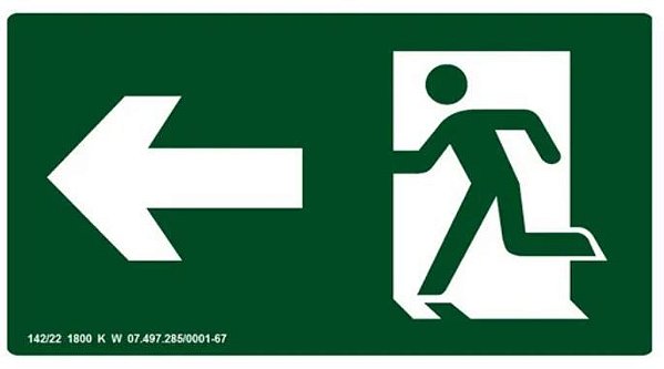 PLACA SINALIZAÇÃO - ROTA DE FUGA ESQUERDA