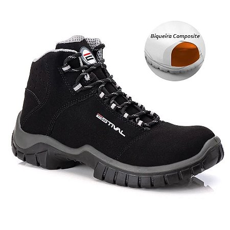 BOTA ESTIVAL ENERGY BICO COMPOSITE MICROFIBRA PRETO/CINZA - EN10073S2 - CA 42555