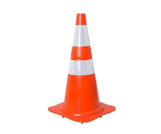 CONE RIGIDO 75CM COM REFLETIVO LARANJA TIPO II - KTELI