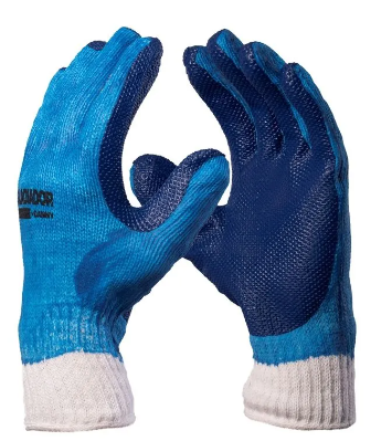 LUVA PROTEÇAO ALGODAO LATEX AZUL ANTIDERRAPANTE GLADIADOR DA36105AZ CA 8082
