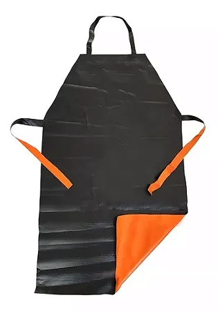 AVENTAL DE PVC KP 1000 PRETO/LARANJA TIRAS SOLDADAS 1,20 X 0,70 - CA 21208