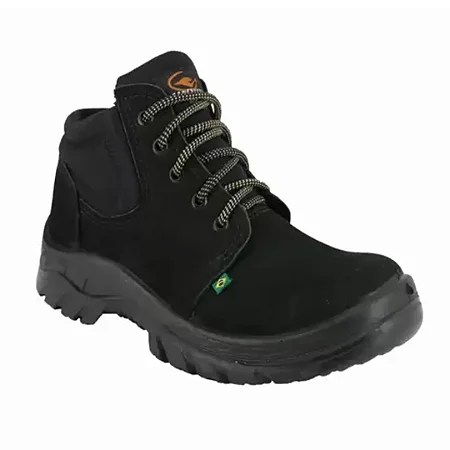 BOTINA ECOSAFETY NOBUCK PRETA BICO DE PLÁSTICO - CA 40677