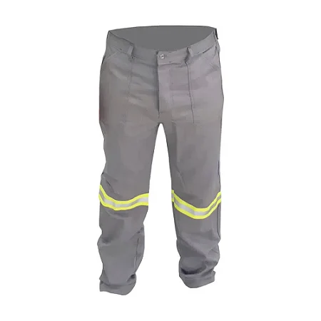 CALCA  ELETRICISTA CINZA CLARO NR10 COM REFLETIVO VERDE - MAICOL CA-44109