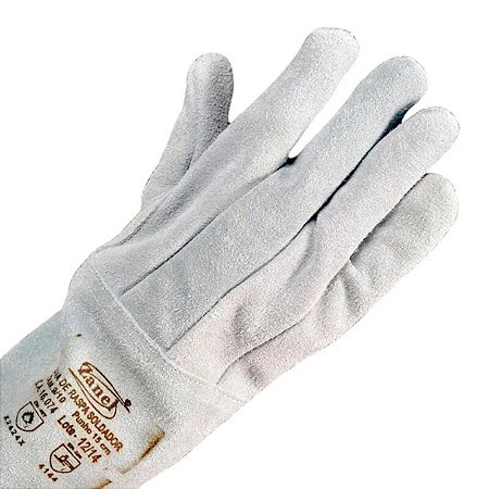 LUVA DE RASPA ZANEL COM REFORCO INTERNO 15CM CA-16074