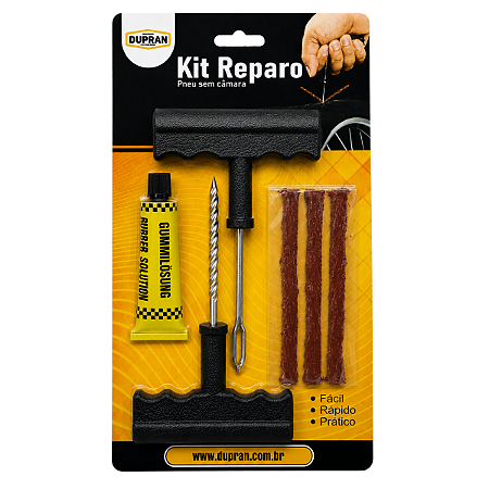 Kit Reparo De Pneu Sem Câmara Moto E Carro Modelo Padrão - DUPRAN