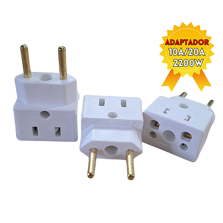 Adaptador 10A e 20A Bob Esponja New Branco 2200w