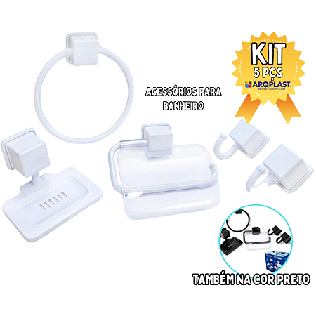 Kit Acessório Banheiro Porta Sabonete Porta Toalha Utensilio P casa