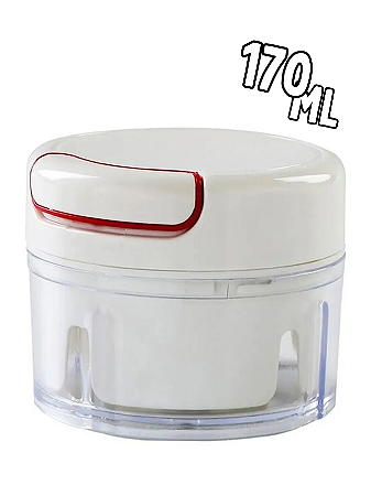 Mini Triturador Manual 170ML Branco P Cozinha Uso Doméstico