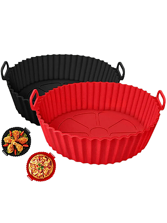 Forma Assadeira Para Fritadeira Air Fryer Em Silicone Flexível Lavável CESTO