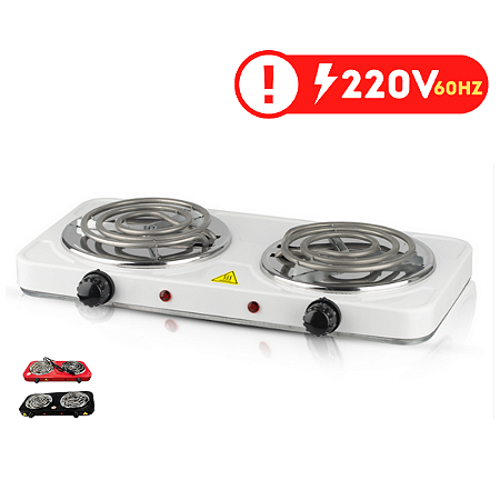 Fogão Elétrico Fogareiro 2 Bocas Portátil Cooktop 2000w 220v ou 110v