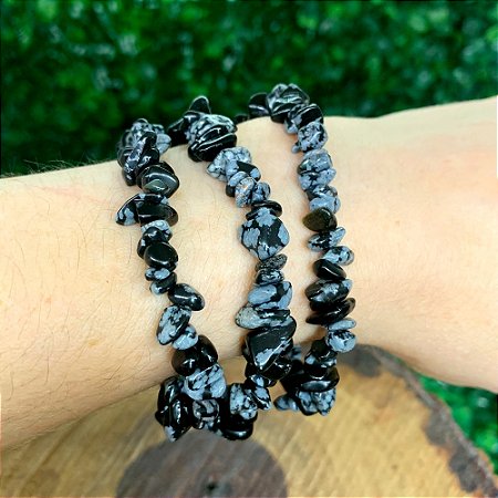 PULSEIRA DE OBSIDIANA FLOCO DE NEVE