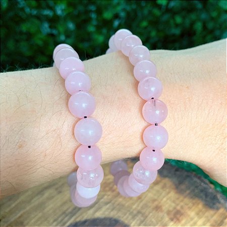 PULSEIRA DE QUARTZO ROSA BOLINHA