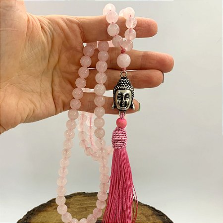JAPAMALA DE QUARTZO ROSA – Amor, Cura Emocional e Proteção