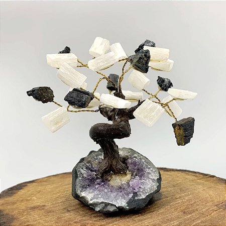 ÁRVORE DE SELENITA E TURMALINA NEGRA - Proteção, Purificação e Espiritualidade