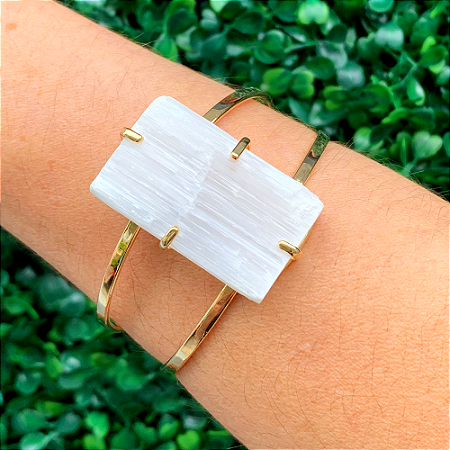 BRACELETE DE SELENITA - Pedra da Purificação e Proteção Energética