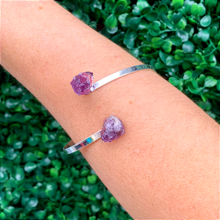 BRACELETE DUPLO DE AMETISTA - Pedra da Espiritualidade, Intuição e Proteção