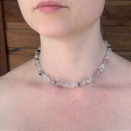 CHOCKER DE FLUORITA - Clareza, Autoconfiança e Harmonia Interior