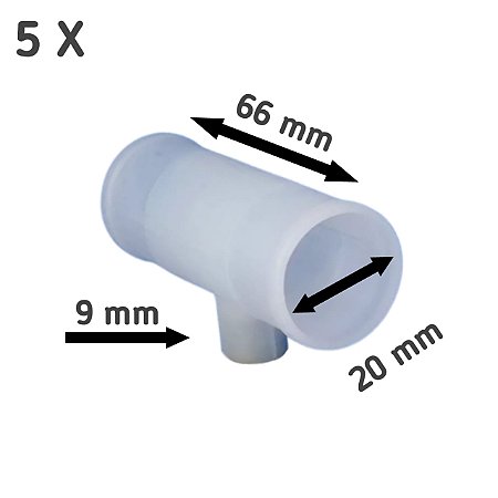 Conexão Para Bebedouro Copinho Automático - Tipo T de 1/2 Pol. (20 mm) - (Kit 5 Unidades)