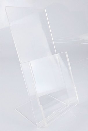 Display Expositor Porta Folder (10cm x 22cm) Modelo de mesa em Acrílico 3mm