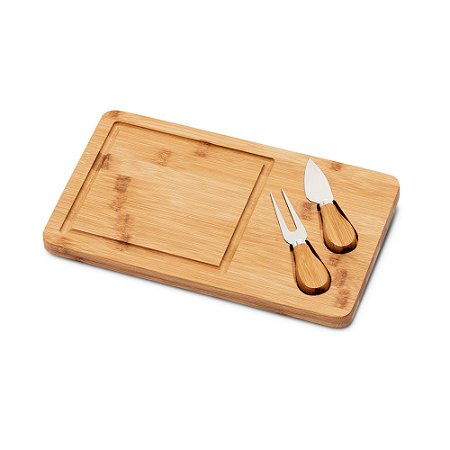 Tábua Petisqueira para Queijos em Bambu com 3 peças- Linha Ecológica