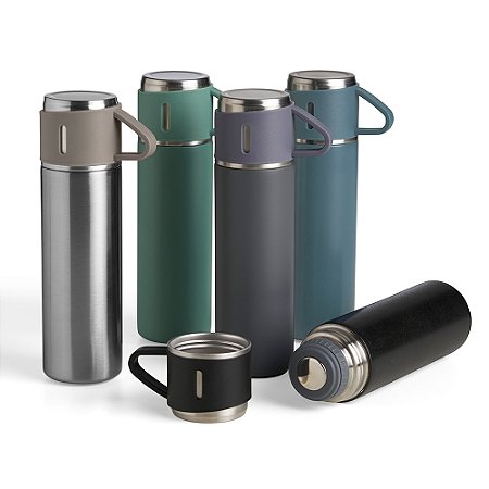Garrafa Térmica Inox 450ml. com Tampa Caneca