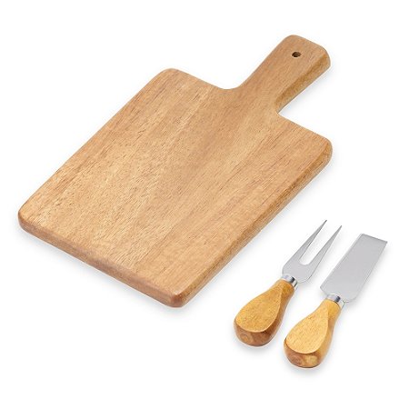 Kit para Queijo em Madeira com 3 Peças - Linha Ecológica