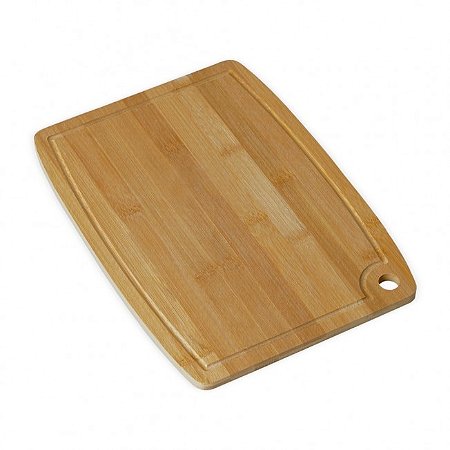 Tábua De Corte Em Bambu Com Canaleta 30X20- Linha Ecológica