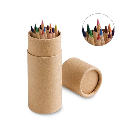 Caixa de Mini lápis de cor com 12 cores