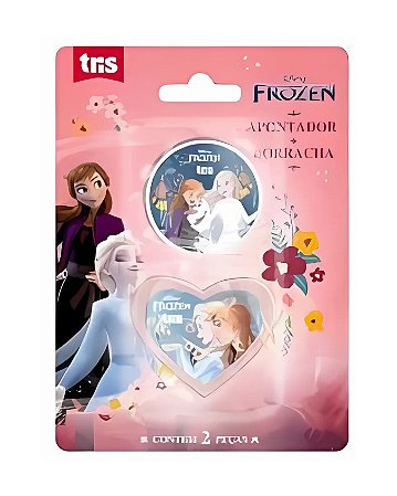 Apontador com Depósito e Borracha Escolar Frozen -Blister 1 unidade