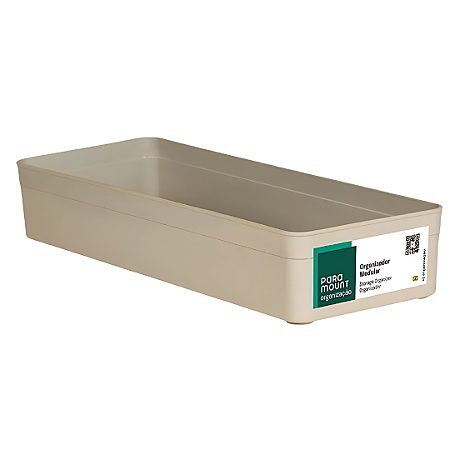 Organizador De Plástico Multiuso Bege 40x15x7,5CM