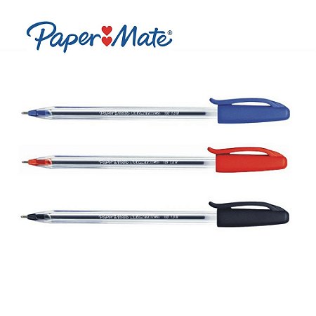 Caneta Papermate Km 100 1.0 Média Vermelha- 50 Unidades