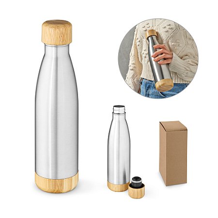 Garrafa Térmica 550 Ml Em Aço Inox-Parede Dupla