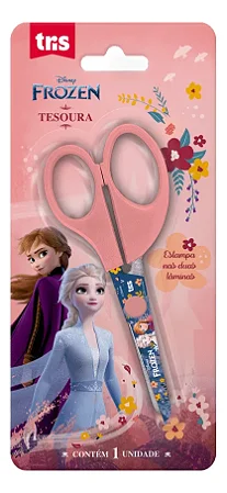 Tesoura Escolar Frozen Lâmina Decorada 13cm -tris