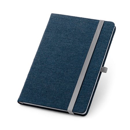 Caderno em Tecido Tipo Jeans com Folhas Pautadas