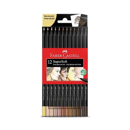 Lápis De Cor 12 Cores Tons De Pele Faber Castell Ecolápis