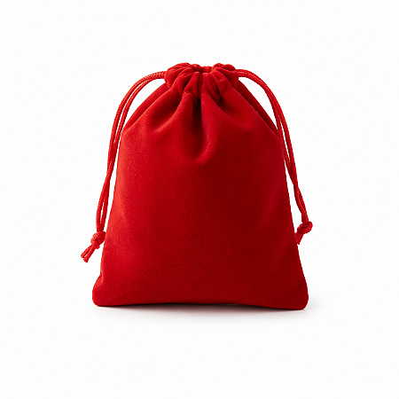 Saquinho Veludo Para Presentes-vermelho-12x9cm. 10 unidades
