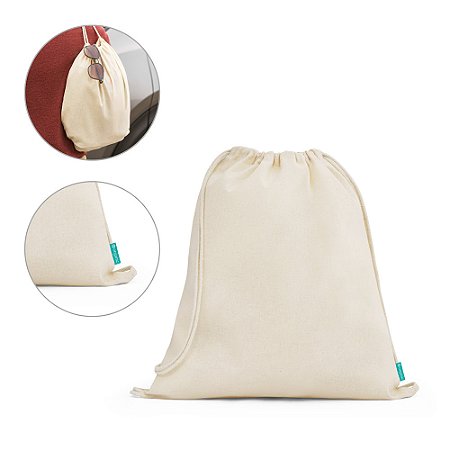 Sacola Tipo Mochila 100% algodão Orgânico