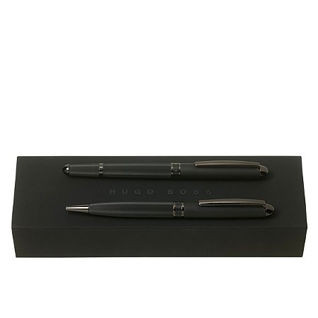 Conjunto Roller E Esferográfica Soft Black Hugo Boss - Linha Premium