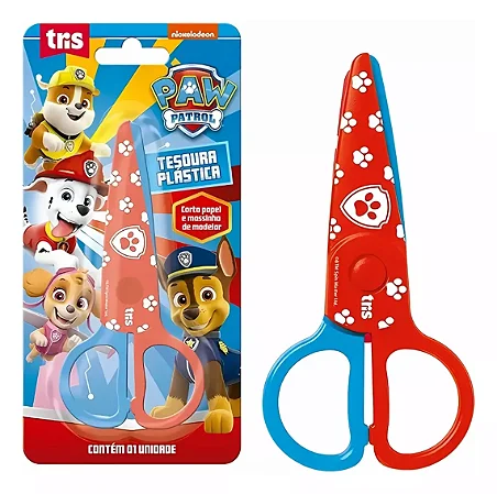 Tesoura Patrulha Canina Escolar Plástica Tris- 1 Unidade