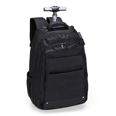 Mochila 27 Litros Preta com Rodinhas e Cadeado TSA