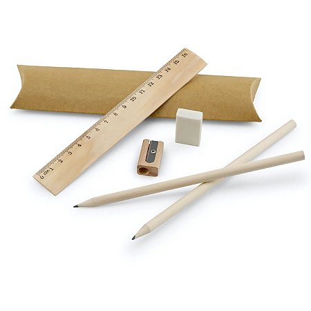 Kit de escrita com Estojo em Papel Cartão