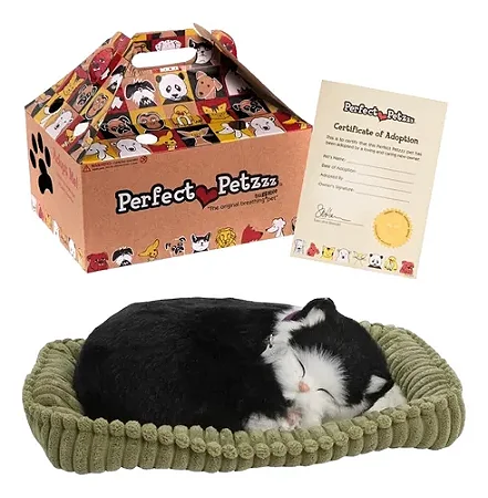 Gato Petzzz Pelucia Filhote Preto E Branco com pilha