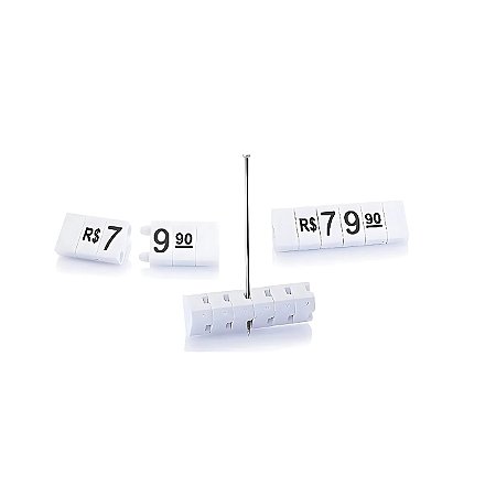 Kit Precificador para Joias - Preço para Vitrine (Branco com Preto) 340 peças