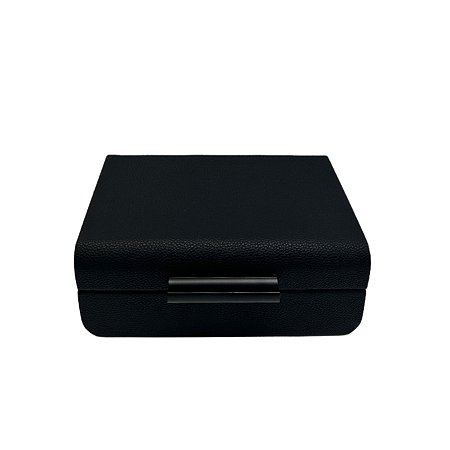Caixa Decorativa Em Couro Preto-paramount 20x13x7cm.