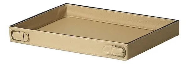 Bandeja Decorativa Premium Couro Sintético p/ Perfumes Cosméticos Mesa de Jantar